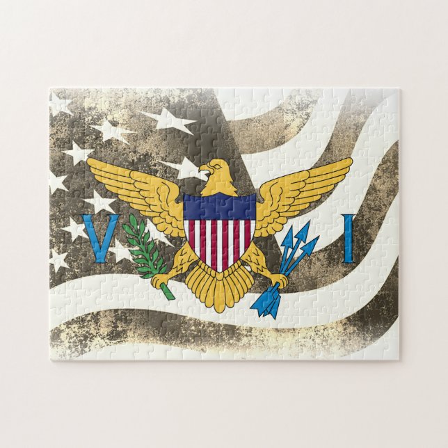 Puzzle Drapeau rétro des États-Unis et des îles Vierges U (Horizontal)