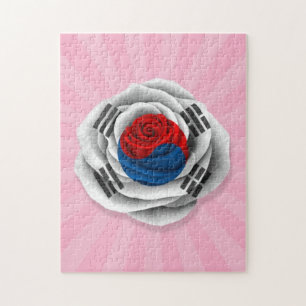 Puzzle Drapeau rose de Sud-Coréen sur le rose