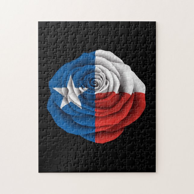 Puzzle Drapeau rose du Texas sur le noir (Vertical)