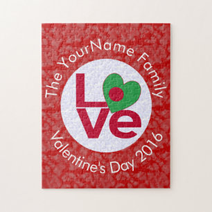 Puzzle Drapeau rouge bangladais LOVE personnalisé