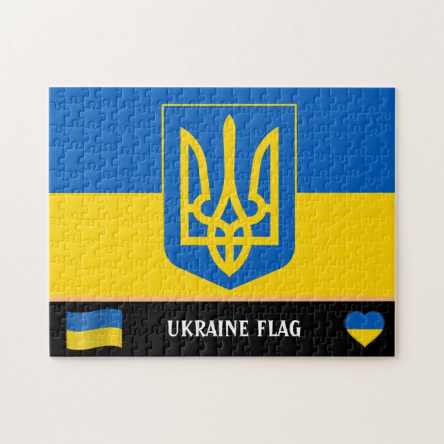 Puzzle Drapeau ukrainien & Ukraine pays / Ukraine (Horizontal)