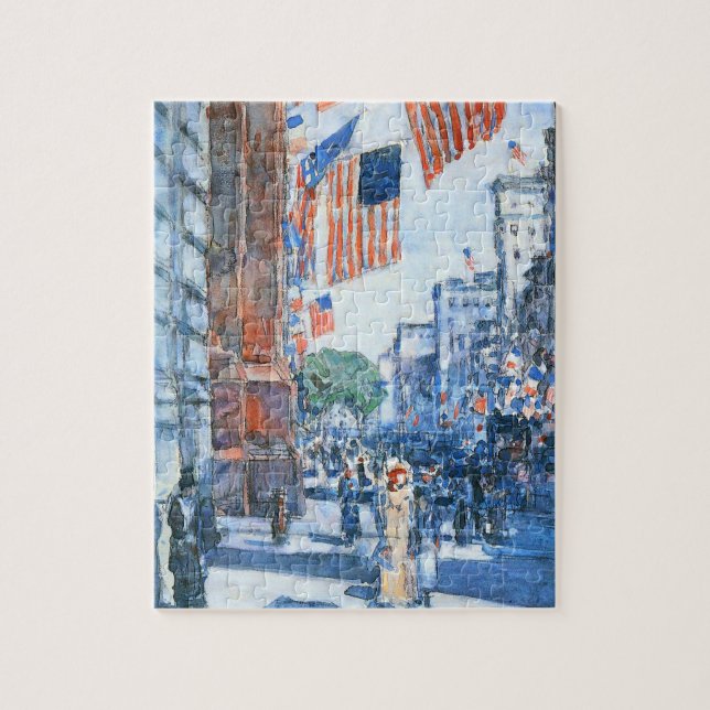 Puzzle Drapeaux Cinquième Avenue par Childe Hassam, Art V (Vertical)