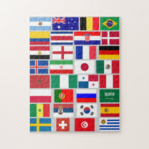 PUZZLE DRAPEAUX DE L'ÉQUIPE DE FOOTBALL 2018