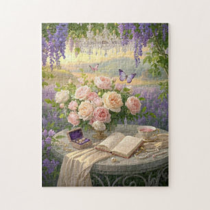 Puzzle Dreamy Floral sanctuaire baigné d'or heure lumière