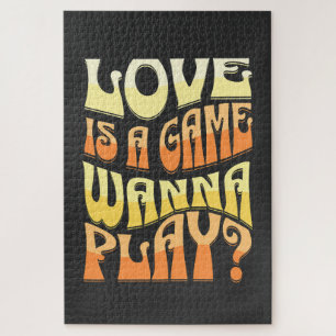 Puzzle Drôle Jaune et Orange typographie Valentine