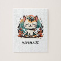 Drôle mignon Spirituel Chat Méditation Personnalis