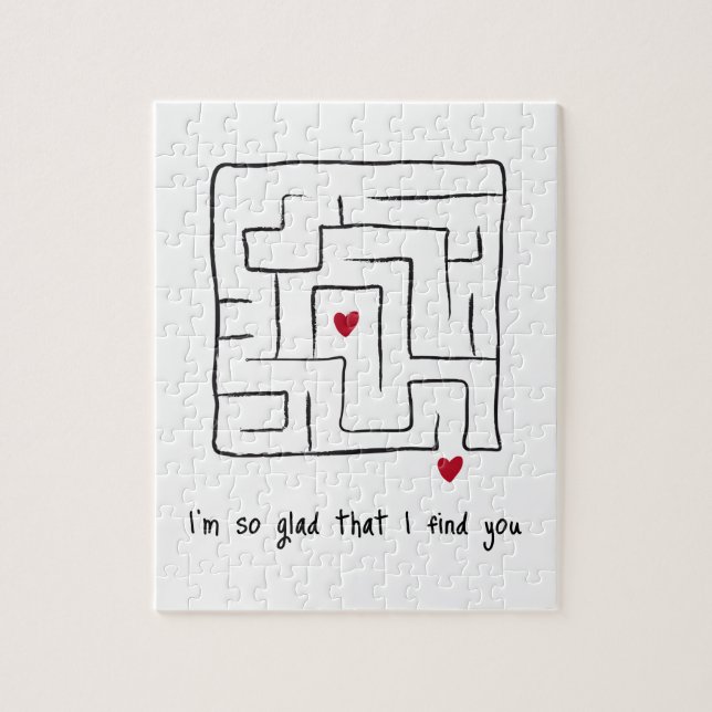 Puzzle Drôle Mignonne main dessinée Maze Valentine Cadeau (Vertical)