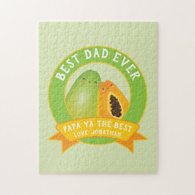 Puzzle Drôle Papa Ya Le meilleur chic Papaya Pun pour pap (Vertical)