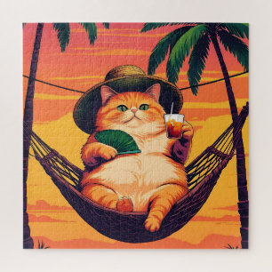 Puzzle Drôle Rétro Vacances de chats d'été