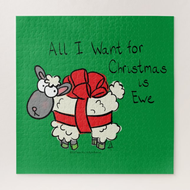 Puzzle Drôle Vacances Mignonne Mouton de Noël Carton (Vertical)