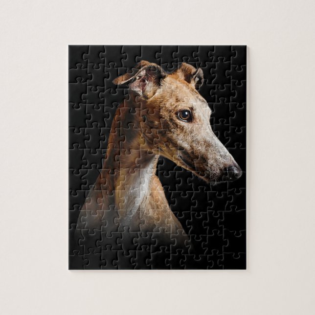 Puzzle drôle visage greyhound sourire greyhound (Vertical)