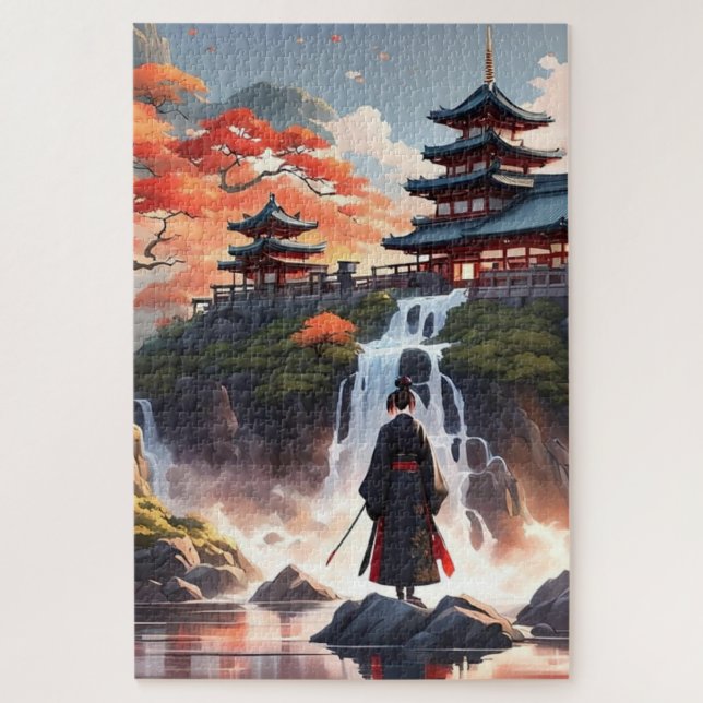 Puzzle du château japonais de Samurai (Vertical)