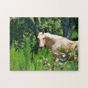 Puzzle du cheval Palomino en pâture
