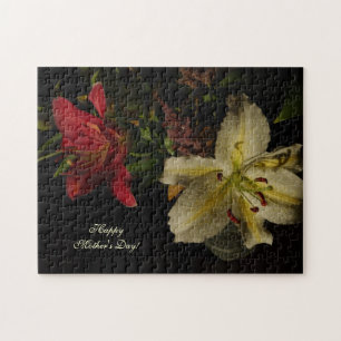 Puzzle du jour de mère avec des lis