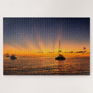 Puzzle du voilier au coucher du soleil des Caraïbe