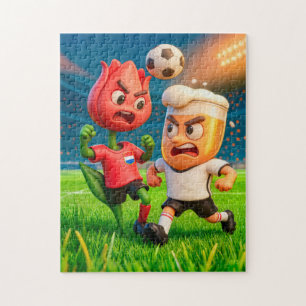 Puzzle Duel de football entre une tulipe hollandaise et u