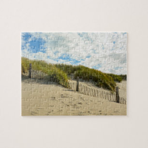 Puzzle Dunes de sable avec clôture en bois