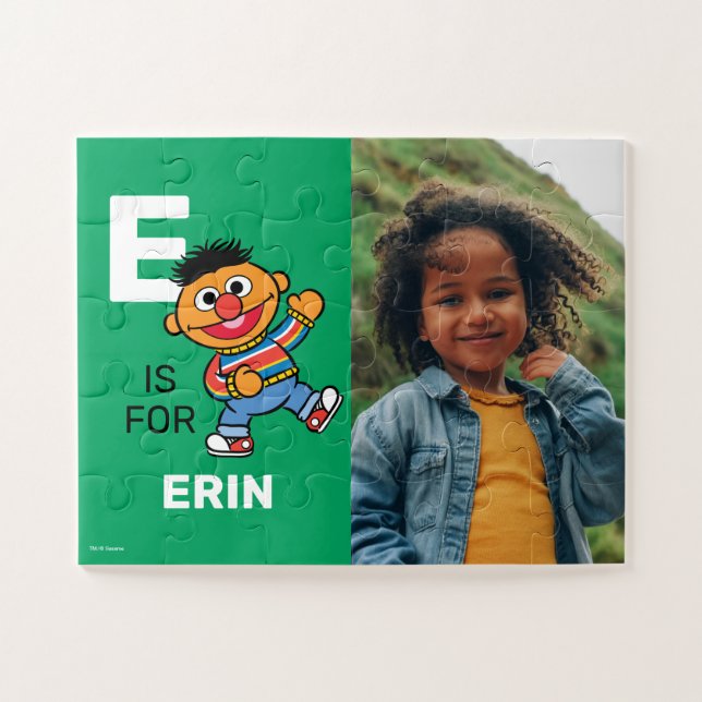 Puzzle E personnalisée est pour Ernie | Photo (Horizontal)