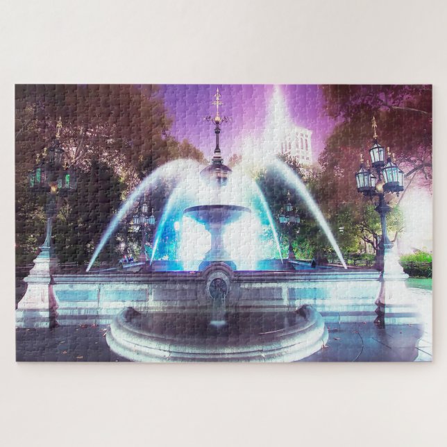 Puzzle Eau Fontaines Hôtel de Ville New York (Horizontal)