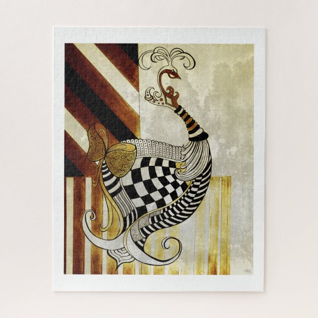 Puzzle Échecs et boue VINTAGE rustique illustration de pa (Vertical)