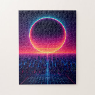 Puzzle Éclipse néon sur la cyber-cité