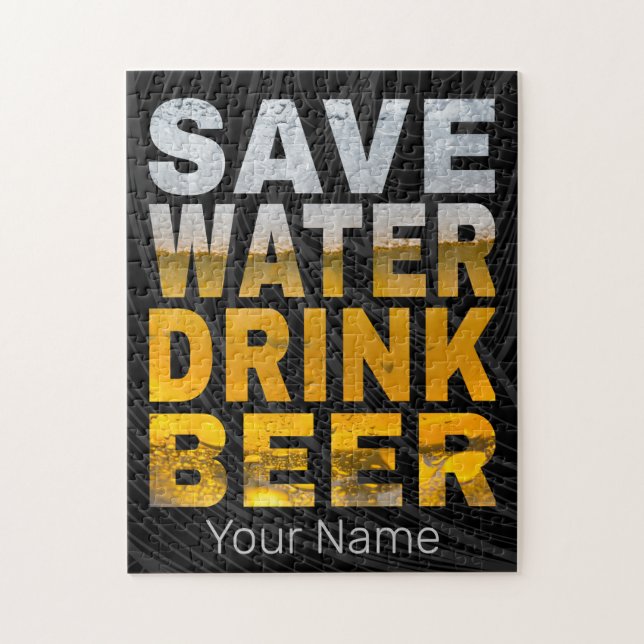 Puzzle Économisez l'eau, Buvez de la Bière Citation pour  (Vertical)