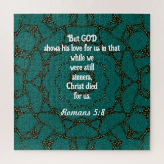 Puzzle Écriture d'amour de Dieu Citation Romains 5:8