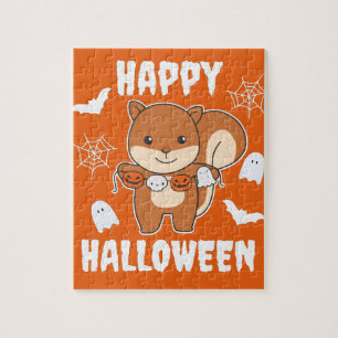 Puzzle Écureuil Joyeux Costume Citrouille Halloween Jigsa