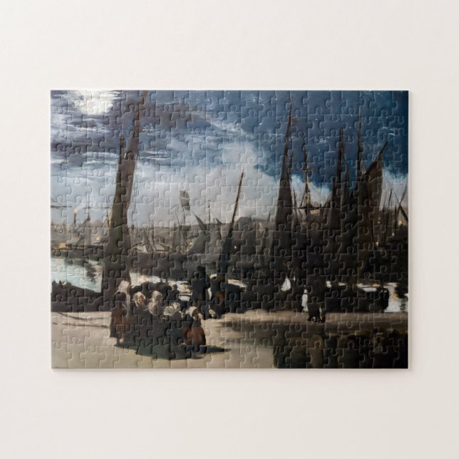 Puzzle Edouard Manet - Le Port de Boulogne au clair de lu (Horizontal)