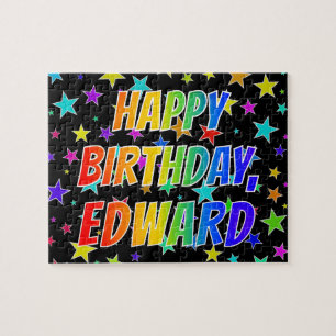 Puzzle "EDWARD" Prénom, amusant "HEUREUX ANNIVERSAIRE"
