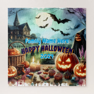Puzzle Eerie Halloween Night Watercolor