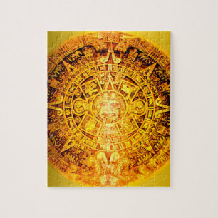 Puzzle Effet d'or de calendrier aztèque