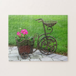 Puzzle Effet Orton Conteneur Fleur Vélo Antique
