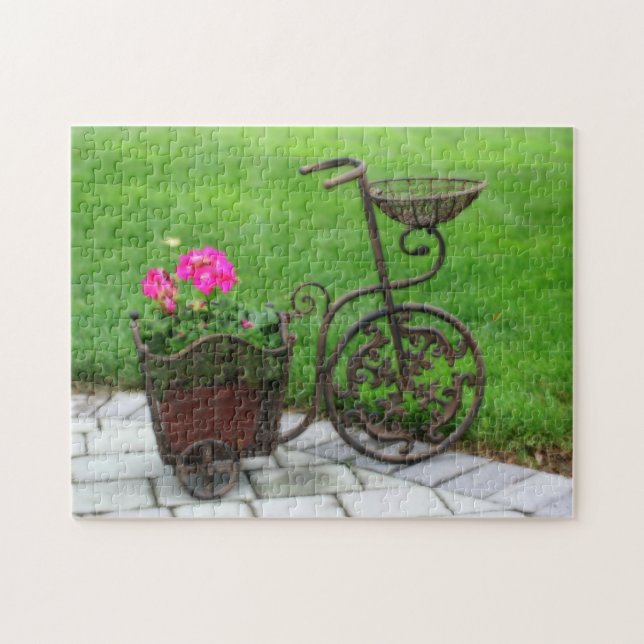 Puzzle Effet Orton Conteneur Fleur Vélo Antique (Horizontal)