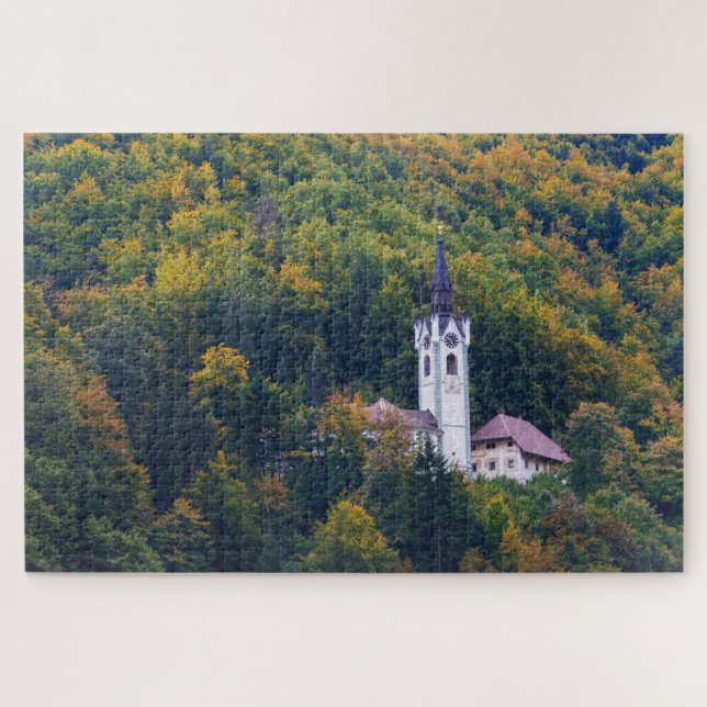 Puzzle Eglise dans une forêt tropicale en Slovénie (Horizontal)