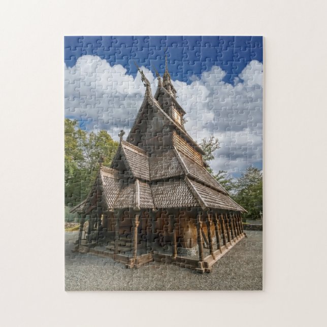 Puzzle Église de barre de Fantoft, Bergen, Norvège (Vertical)