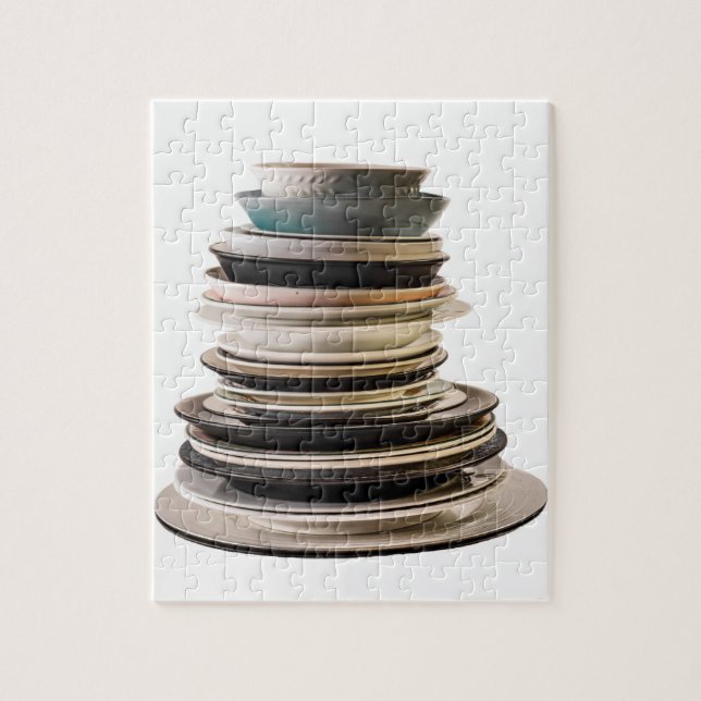 Puzzle eines Stacks Teller. (Vertikal)