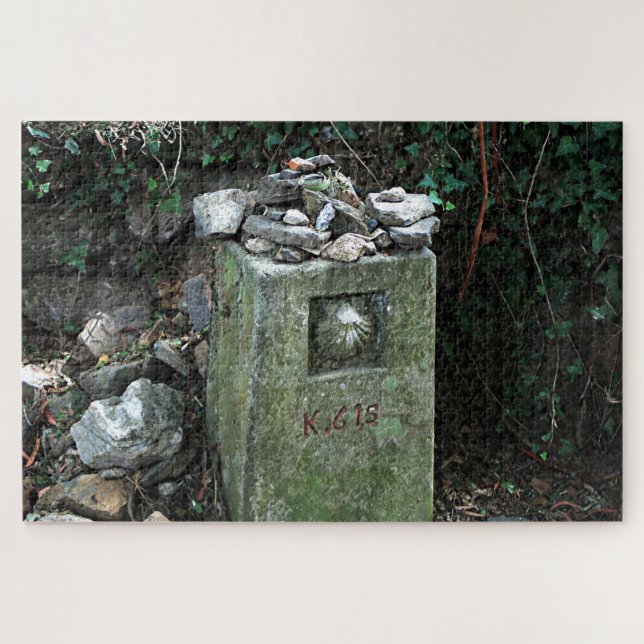 Puzzle El Camino, signe marqueur, Espagne (Horizontal)