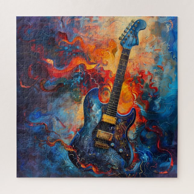 Puzzle Electric Guitar Art (Vertikal)