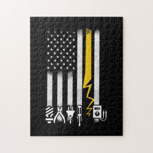 Puzzle Electricien US Drapeau Outils pour Electriciens
