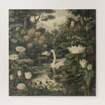 Élégance botanique - Le cygne dans la forêt