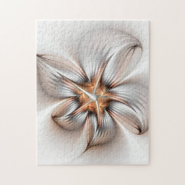 Puzzle Élégance florale Art Abstrait fractal moderne (Vertical)