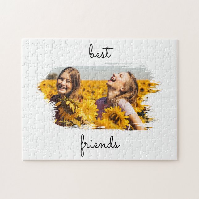 Puzzle Elégant BFF Meilleur Amis Pour Anniversaire Carte (Horizontal)