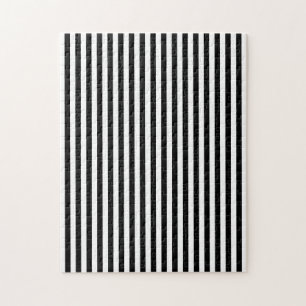 Puzzle Elegant Black White Vertical Lines Geometric