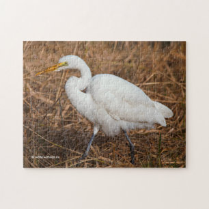 Puzzle Elegant Great Egret in the Reeds