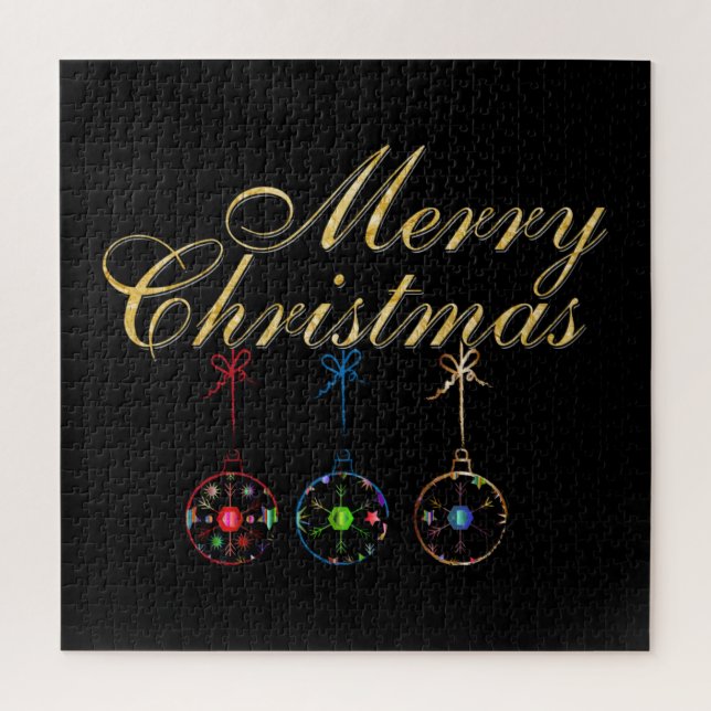 Puzzle Élégant Joyeux Noël Snowflake Art (Vertical)