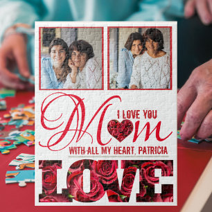 Puzzle Elegant Modern Typography Photo Mothers Day