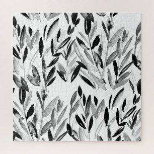 Puzzle Élégant monochrome : Motif Feuille naturel