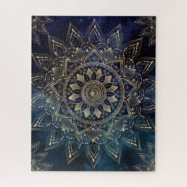 Puzzle Elégant or Mandala Blue Galaxy Design (Vertical)