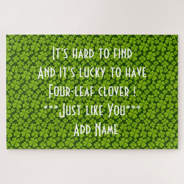 Puzzle Élégant quatre feuilles de trèfle floral (Horizontal)